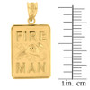 Yellow Gold Fire Man Emblem Pendant Necklace