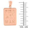 Rose Gold Fire Man Emblem Pendant Necklace