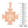 Rose Gold Saint Benedict Cross Pendant Necklace (1.06")