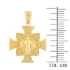 Yellow Gold Saint Benedict Cross Pendant Necklace (0.97")