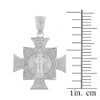 White Gold Saint Benedict Cross Pendant Necklace (0.97")