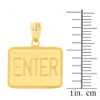Yellow Gold Enter Exit Street Sign Pendant Double Sided Pendant Necklace