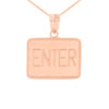 Rose Gold Enter Exit Street Sign Pendant Double Sided Pendant Necklace