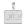 White Gold Enter Exit Street Sign Pendant Double Sided Pendant Necklace