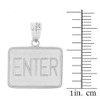 White Gold Enter Exit Street Sign Pendant Double Sided Pendant Necklace