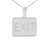 Sterling Silver Enter Exit Street Sign Pendant Double Sided Pendant Necklace