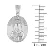White Gold Saint Nectarios of Aegina Greek Orthodox Engravable Pendant Necklace