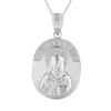 Sterling Silver Saint Nectarios of Aegina Greek Orthodox Engravable Pendant Necklace