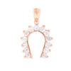 Rose Gold Good Luck Horseshoe Pendant Necklace