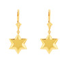 14K Solid Yellow Gold Star Earring Set