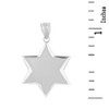 14K Solid White Gold Star Pendant Necklace Earring Set