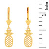 14K Solid Yellow Gold Pineapple Earring Set
