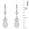 14K Solid White Gold Pineapple Earring Set