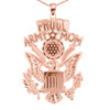 Rose Gold Proud Army Mom Pendant Necklace