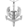 White Gold Who Dares Wins Pendant Necklace