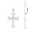 Solid White Gold Layered Cutout Cross Pendant Necklace  ( 1.27")