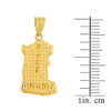 Solid Yellow Gold Country of Saudi Arabia Geography Pendant Necklace