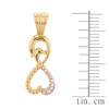 Yellow Gold Infinity Swan Diamond Heart Pendant Necklace