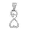 White Gold Infinity Swan Diamond Heart Pendant Necklace
