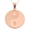Rose Gold Yin and Yang Taoist Symbol Charm Pendant