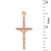 Solid Rose Gold Passion Cross Crucifix Pendant Necklace 1.63"( 41 mm)