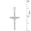 Solid White Gold Passion Cross Crucifix Pendant Necklace 1.63"( 41 mm)