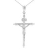 Sterling Silver  INRI Christ Passion Cross Crucifix Pendant Necklace 1.4"  (36 mm)