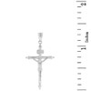Solid White Gold INRI Christ Passion Cross Crucifix Pendant Necklace  1.2" (32  mm)