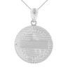 Solid White Gold Saint Joseph Diamond Medallion Pendant Necklace  1.15" ( 29  mm)