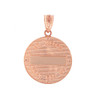 Solid Rose Gold Saint Joseph Diamond Medallion Pendant Necklace  1.04" ( 26 mm)