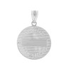 Solid White Gold Saint Joseph Diamond Medallion Pendant Necklace  1.04" ( 26 mm)