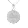 Sterling Silver Saint Joseph CZ Medallion Pendant Necklace  1.04" ( 26 mm)