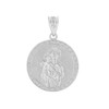 Sterling Silver Saint Joseph CZ Medallion Pendant Necklace  1.04" ( 26 mm)