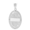 Solid White Gold Saint Joseph Diamond Oval Medallion Pendant Necklace 1.16" (29 mm)