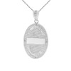 Sterling Silver Saint Joseph CZ Oval Medallion Pendant Necklace 1.02"  (25  mm)