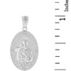Sterling Silver Saint Joseph CZ Oval Medallion Pendant Necklace 1.02"  (25  mm)