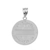 Solid White Gold Archangel Saint Gabriel Diamond Medallion Pendant Necklace   1.15" ( 29 mm)