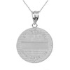 Sterling Silver Archangel Saint Gabriel  CZ Medallion Pendant Necklace   1.15" ( 29 mm)