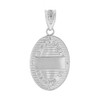 Solid White Gold Archangel Saint Gabriel Diamond Oval Medallion Pendant Necklace 1.19" (  30 mm)