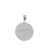Solid White Gold Saint Patrick Shamrock Diamond Medallion Pendant Necklace 1.05" (26 mm)