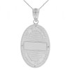 Sterling Silver Saint Patrick CZ Oval Medallion Pendant Necklace 1.19" (30 mm)