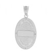 Sterling Silver Saint Patrick CZ Oval Medallion Pendant Necklace 1.19" (30 mm)
