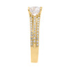Yellow Gold Micro Pave Modern Solitaire CZ Ring