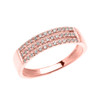 Elegant Rose Gold Micro Pave Modern Wedding Ring