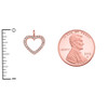 14K Rose Gold Open Heart  Diamond Dainty Charm Pendant Necklace