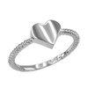 Polished Sterling Silver Heart Love Ring for Women