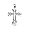 Sterling Silver Elegant Cubic Zirconia Cross Pendant Necklace