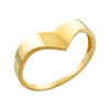 Solid Yellow Gold Chevron Ring for Women