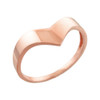Solid Rose Gold Chevron Ring for Women