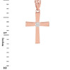 Rose Gold Diamond-Accented Cross Pendant Necklace